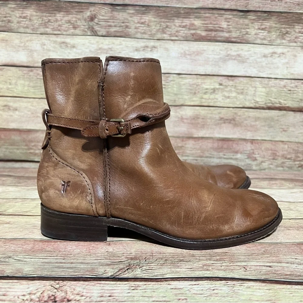 Melissa Brown Leather Seam Short Boots